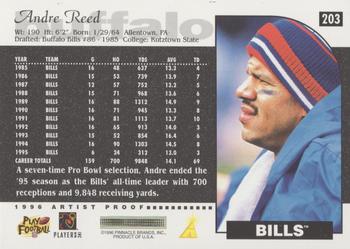 1996 Score - Artist's Proofs #203 Andre Reed Back