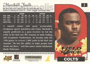 1996 Score - Field Force #5 Marshall Faulk Back
