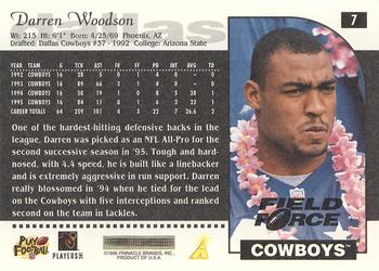 1996 Score - Field Force #7 Darren Woodson Back
