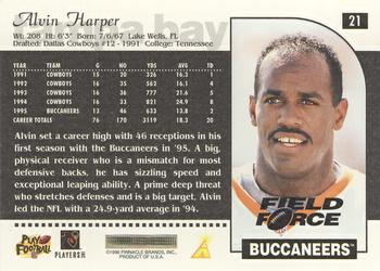 1996 Score - Field Force #21 Alvin Harper Back