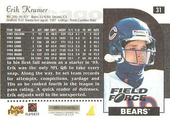 1996 Score - Field Force #31 Erik Kramer Back