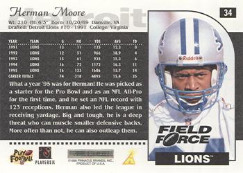 1996 Score - Field Force #34 Herman Moore Back