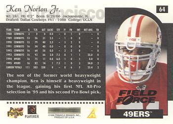 1996 Score - Field Force #64 Ken Norton Jr. Back