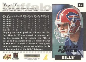 1996 Score - Field Force #65 Bryce Paup Back