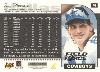1996 Score - Field Force #70 Jay Novacek Back