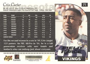 1996 Score - Field Force #71 Cris Carter Back