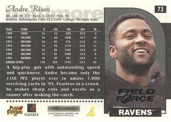 1996 Score - Field Force #73 Andre Rison Back