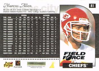 1996 Score - Field Force #81 Marcus Allen Back