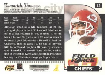 1996 Score - Field Force #86 Tamarick Vanover Back
