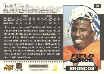 1996 Score - Field Force #90 Terrell Davis Back