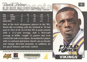 1996 Score - Field Force #101 David Palmer Back