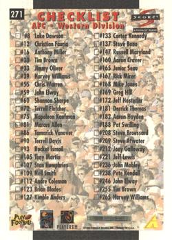 1996 Score - Field Force #271 John Elway Back