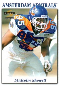 1996 Score WLAF #8 Malcolm Showell Front