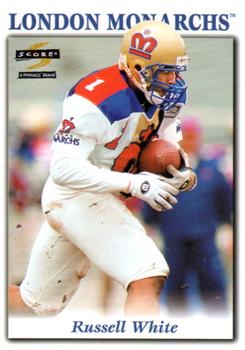 1996 Score WLAF #17 Russell White Front