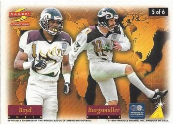 1996 Score WLAF - Team Inserts #5 Tommie Boyd / Manfred Burgsmüller / Andy Kelly / Percy Snow Front