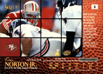 1996 Select - Artist's Proofs #6 Ken Norton Jr. Back