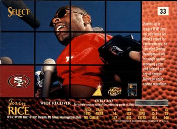 1996 Select - Artist's Proofs #33 Jerry Rice Back
