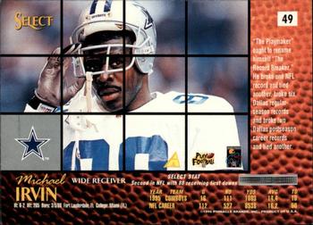 1996 Select - Artist's Proofs #49 Michael Irvin Back