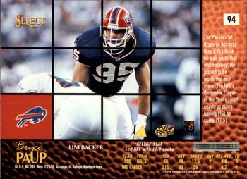 1996 Select - Artist's Proofs #94 Bryce Paup Back