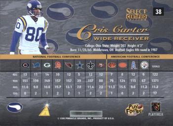1996 Select Certified - Artist's Proofs #38 Cris Carter Back