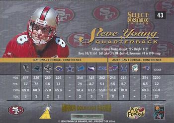 1996 Select Certified - Mirror Gold #43 Steve Young Back