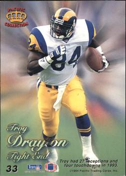 1994 Pacific Prisms #33 Troy Drayton Back