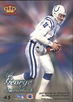 1994 Pacific Prisms #45 Jeff George Back