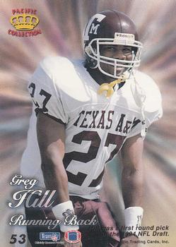 1994 Pacific Prisms #53 Greg Hill Back