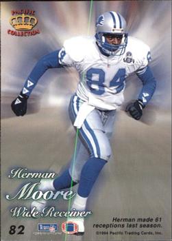 1994 Pacific Prisms #82 Herman Moore Back