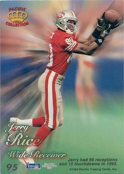 1994 Pacific Prisms #95 Jerry Rice Back