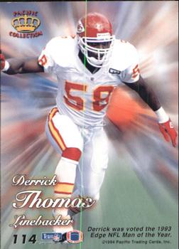 1994 Pacific Prisms #114 Derrick Thomas Back