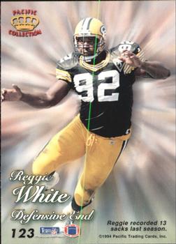 1994 Pacific Prisms #123 Reggie White Back