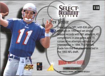 1996 Select Certified - Mirror Red #118 Drew Bledsoe Back