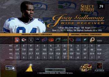 1996 Select Certified - Red #79 Joey Galloway Back