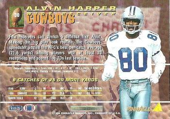 1994 Pinnacle #30 Alvin Harper Back