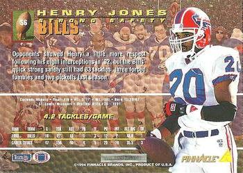1994 Pinnacle #56 Henry Jones Back