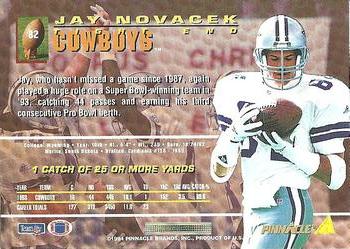 1994 Pinnacle #82 Jay Novacek Back