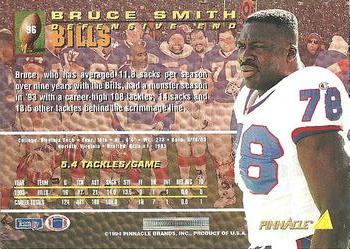 1994 Pinnacle #96 Bruce Smith Back