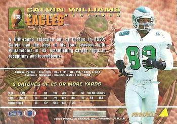 1994 Pinnacle #138 Calvin Williams Back
