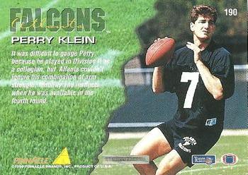 1994 Pinnacle #190 Perry Klein Back