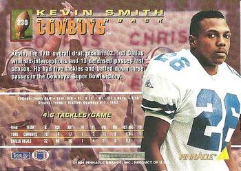 1994 Pinnacle #230 Kevin Smith Back
