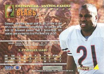 1994 Pinnacle #232 Donnell Woolford Back