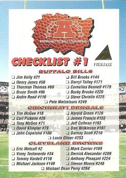 1994 Pinnacle #267 AFC Checklist #1 Front