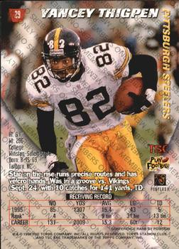 1996 Stadium Club - Members Only #29 Yancey Thigpen Back