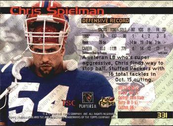 1996 Stadium Club - Members Only #331 Chris Spielman Back