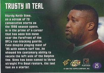 1996 Stadium Club Members Only 50 #25 Keith Sims Back