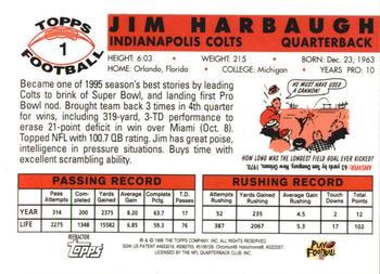 1996 Topps Chrome - 40th Anniversary Commemorative Refractors #1 Jim Harbaugh  Back