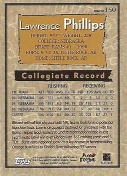 1996 Topps Chrome - Refractors #150 Lawrence Phillips Back