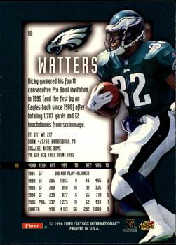 1996 Ultra Sensations - Marble Gold #80 Ricky Watters Back