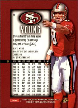 1996 Ultra Sensations - Marble Gold #93 Steve Young Back